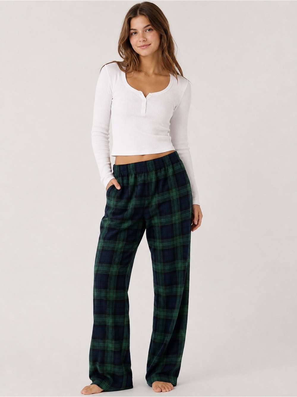 Wondershop Green & Navy Plaid Pajama Pants – Size XS